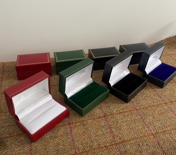 Double Ring box. Wedding Ring Box. Leatherette Cu… - image 1