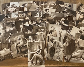 50 cartes postales érotiques. Images photo glamour pour adultes. Reproduction de cartes postales d'érotisme vintage