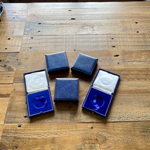Five Vintage Medallion Boxes. Antique Medal cases. Coin Cases