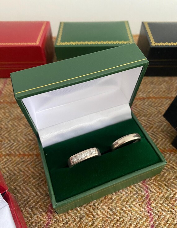 Double Ring box. Wedding Ring Box. Leatherette Cu… - image 5