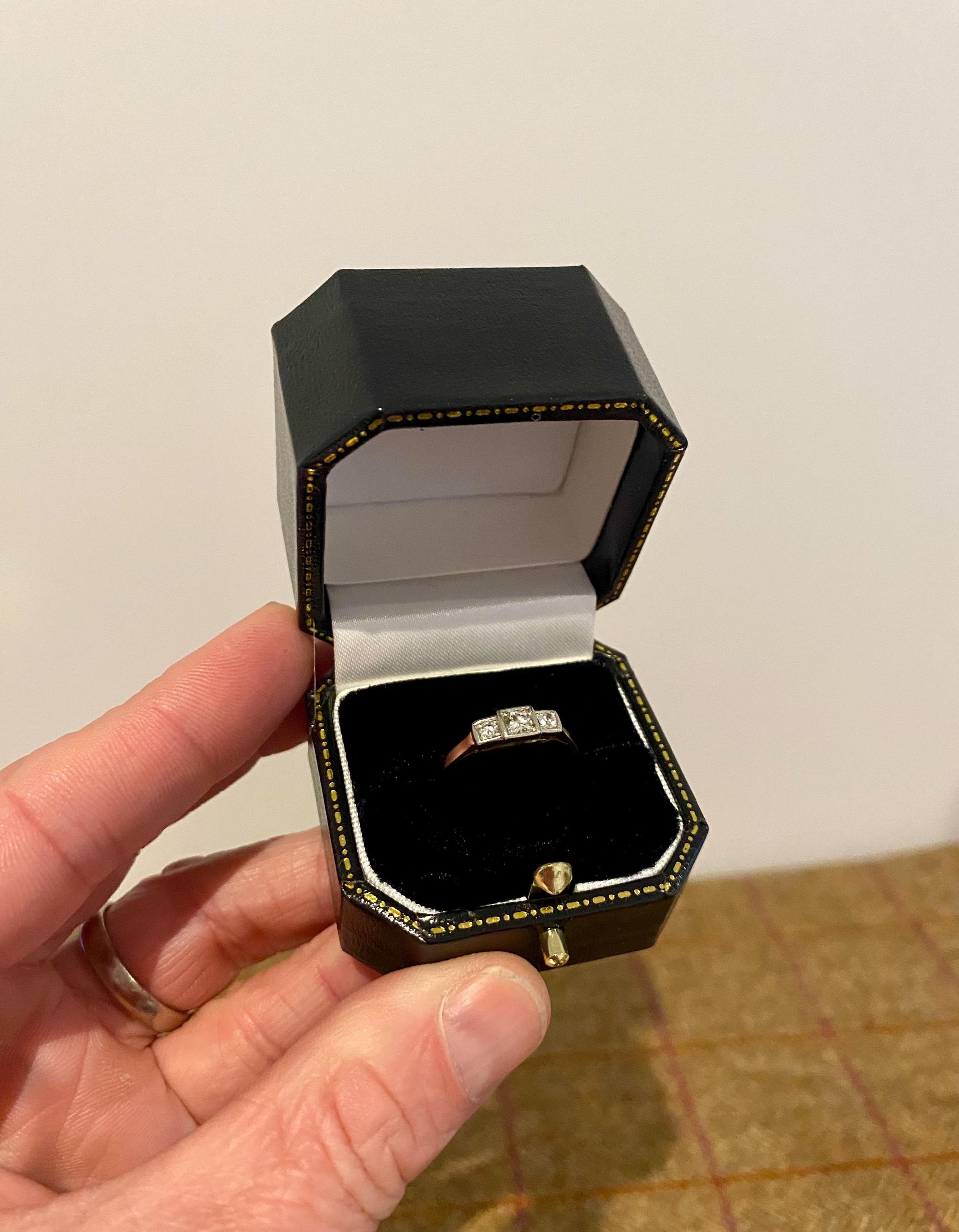 Vintage Style Ring Box. Antique Style Jewelry Box for a