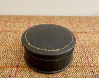 Vintage Leder Schmuckbox. Vintage Schmuckschatulle