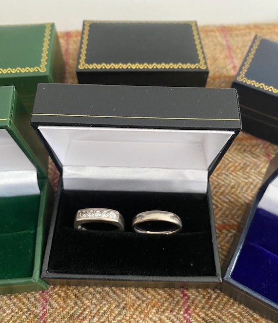 Double Ring box. Wedding Ring Box. Leatherette Cu… - image 10