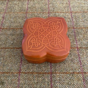 New Leather Trinket Box. Brown Leather Jewellery Box. Jewelry Box