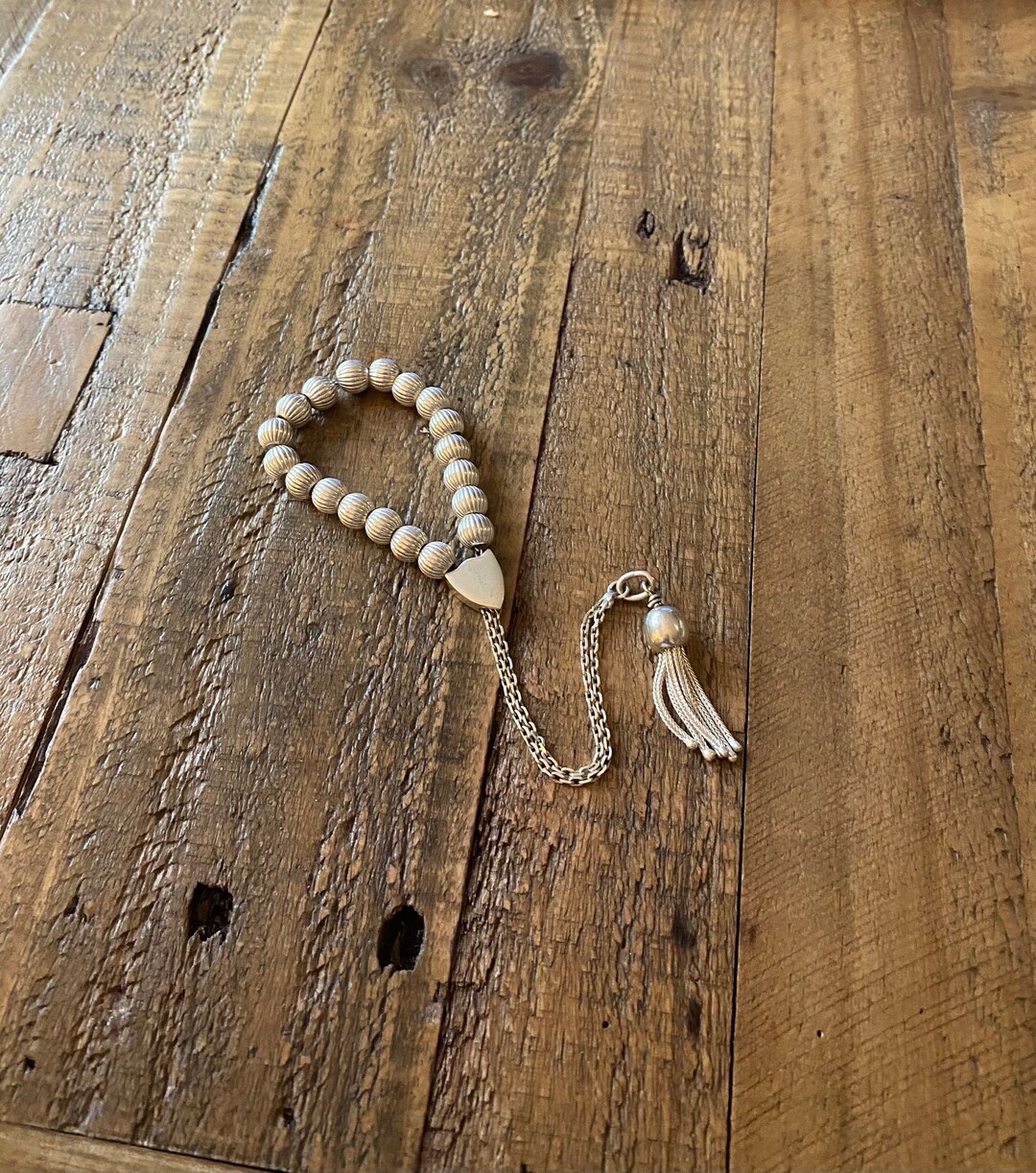 Vintage Sterling Silver Prayer Beads. Silver Worry Beads. Therapeutic