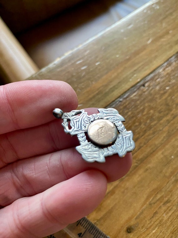 Small Vintage Solid Silver Pocket Watch Chain Fob… - image 2