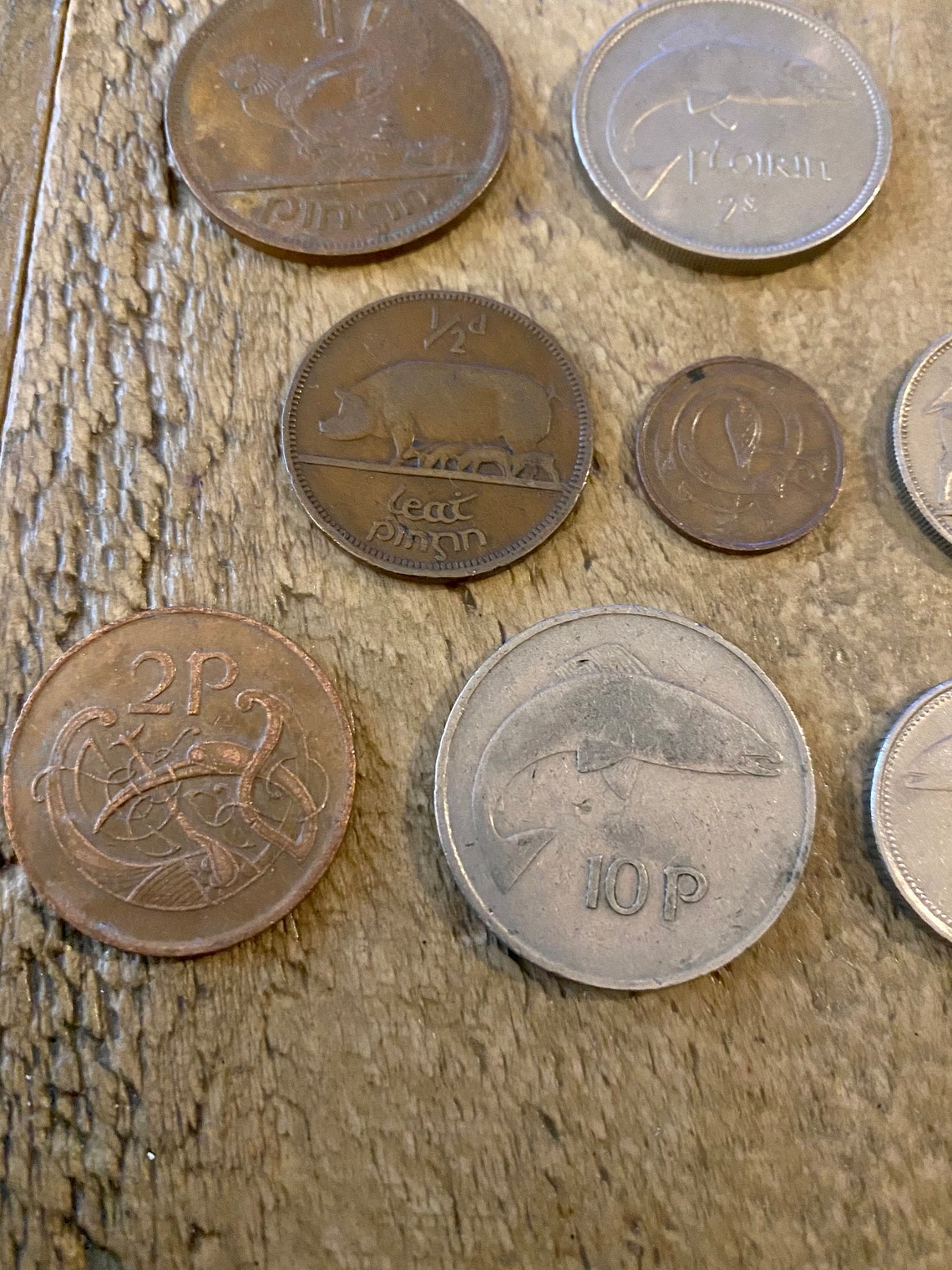 12 x vintage Irish Coins. Coins from Ireland. Old Coins for Etsy