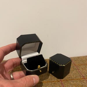 Vintage Style Earrings Box. New Antique style jewellery box. Black Leatherette Jewelry Box for Earrings