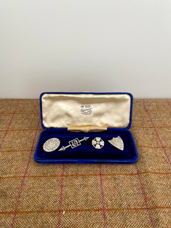 Lot De 4 Broches Anciennes En Argent Massif - Pendentifs Vintage, Occasion
