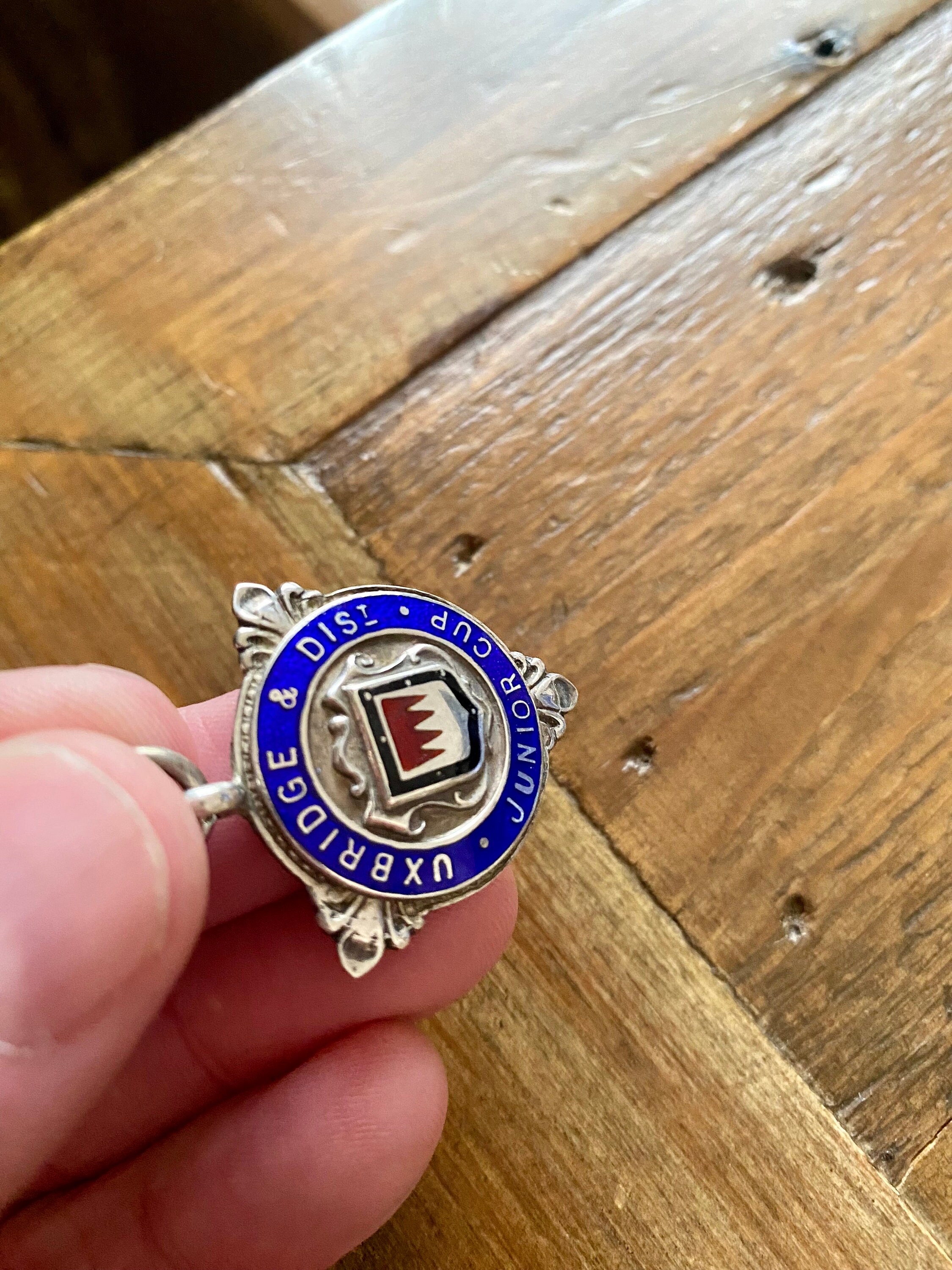 Chaîne De Montre De Poche Ancienne En Argent Massif 19c - Style Robuste Avec Grand Sceau - Occasion Belgique
