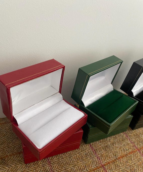 Double Ring box. Wedding Ring Box. Leatherette Cu… - image 3