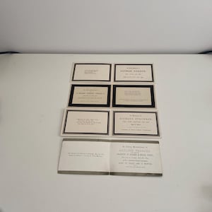 4 x anciennes cartes funéraires In Memoriam. Cartes du souvenir pour annoncer le décès d'un membre de la famille. Cartes de deuil victoriennes