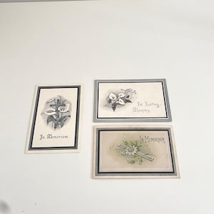 Antique In Memoriam Funeral Cards. Remembrance Cards to Announce the Death of Family Members. Death Mourning Cards - The Marjerrison Family