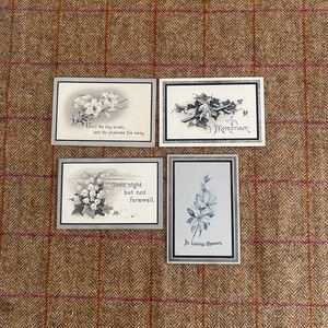 Cartes de deuil victoriennes et postérieures. Cartes commémoratives pour annoncer le décès d'un membre de la famille. Cartes funéraires In Memoriam
