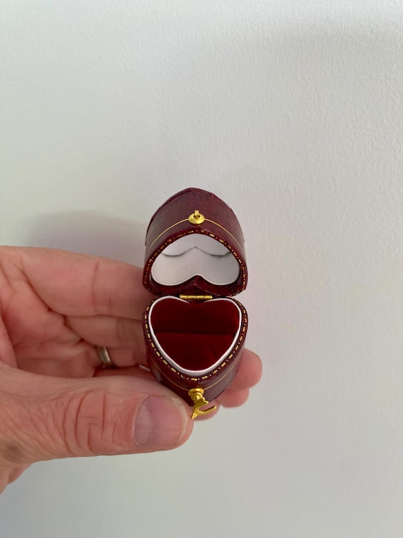 Portagioie A Forma Di Cuore Vintage - Scatolina Per Anelli E Orecchini - Regalo Romantico E Elegante - Foto 8