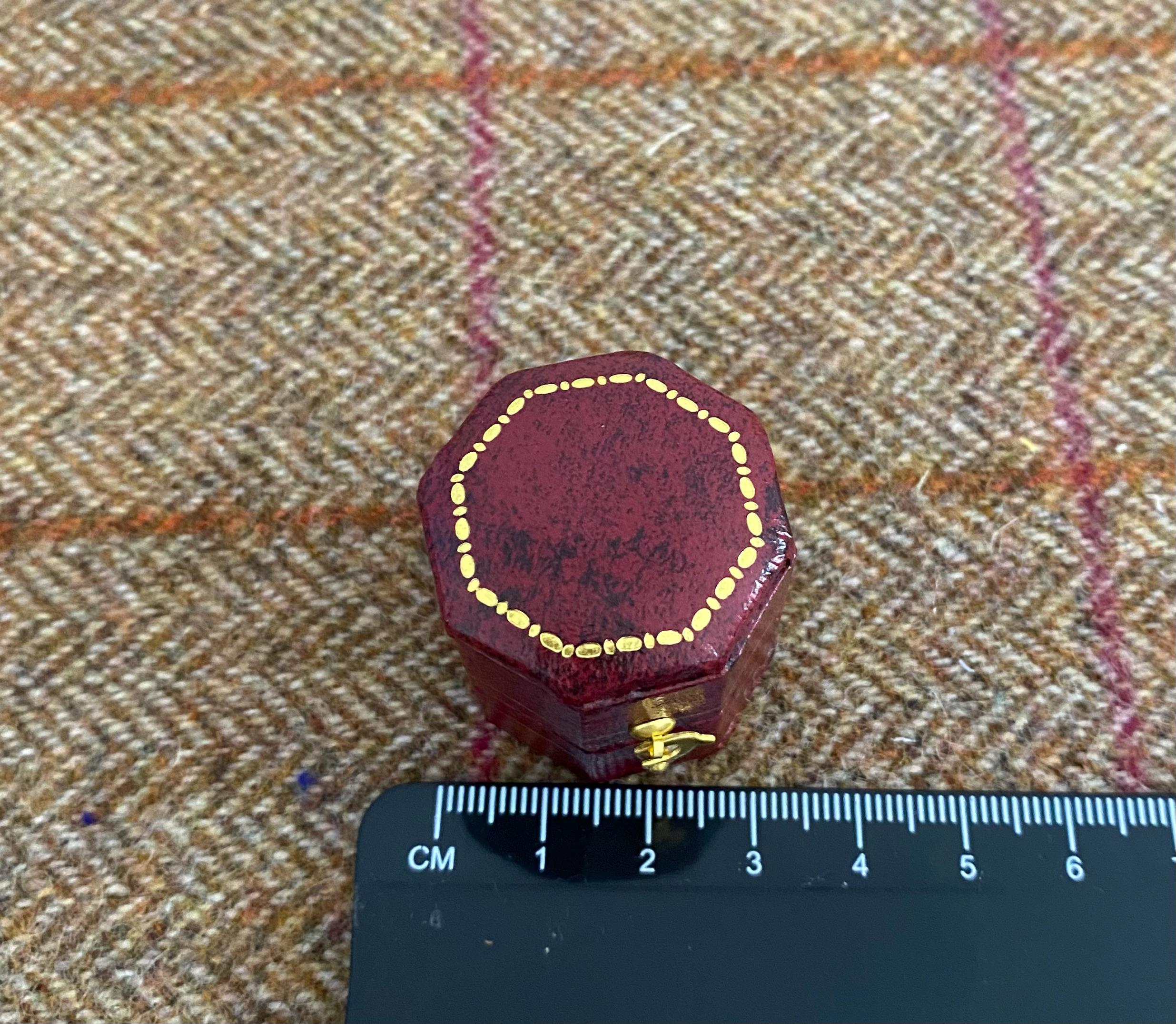 Unusual Vintage Style Ring Box. Wedding Ring Box. Red Antique