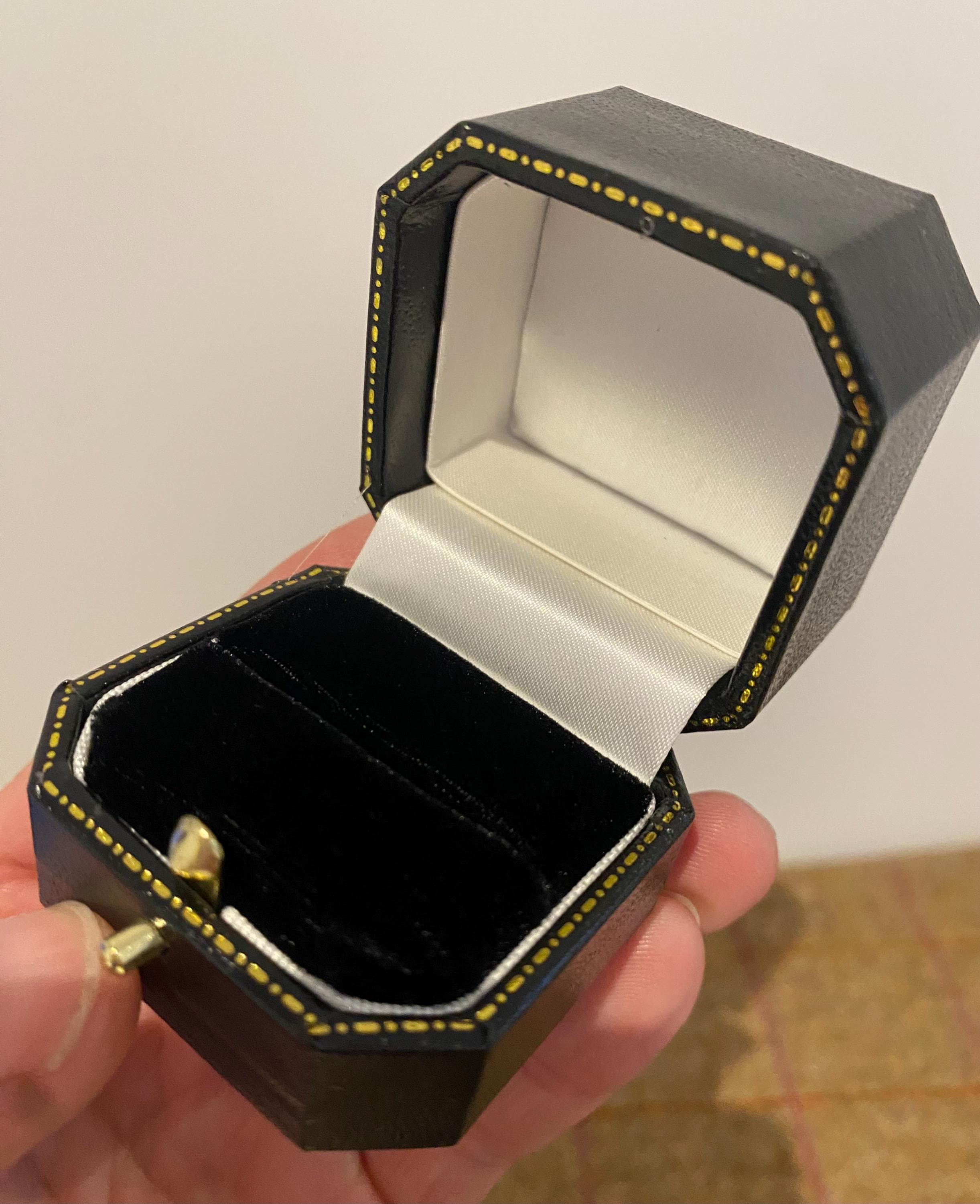Vintage Style Ring Box. Antique Style Jewelry Box for a