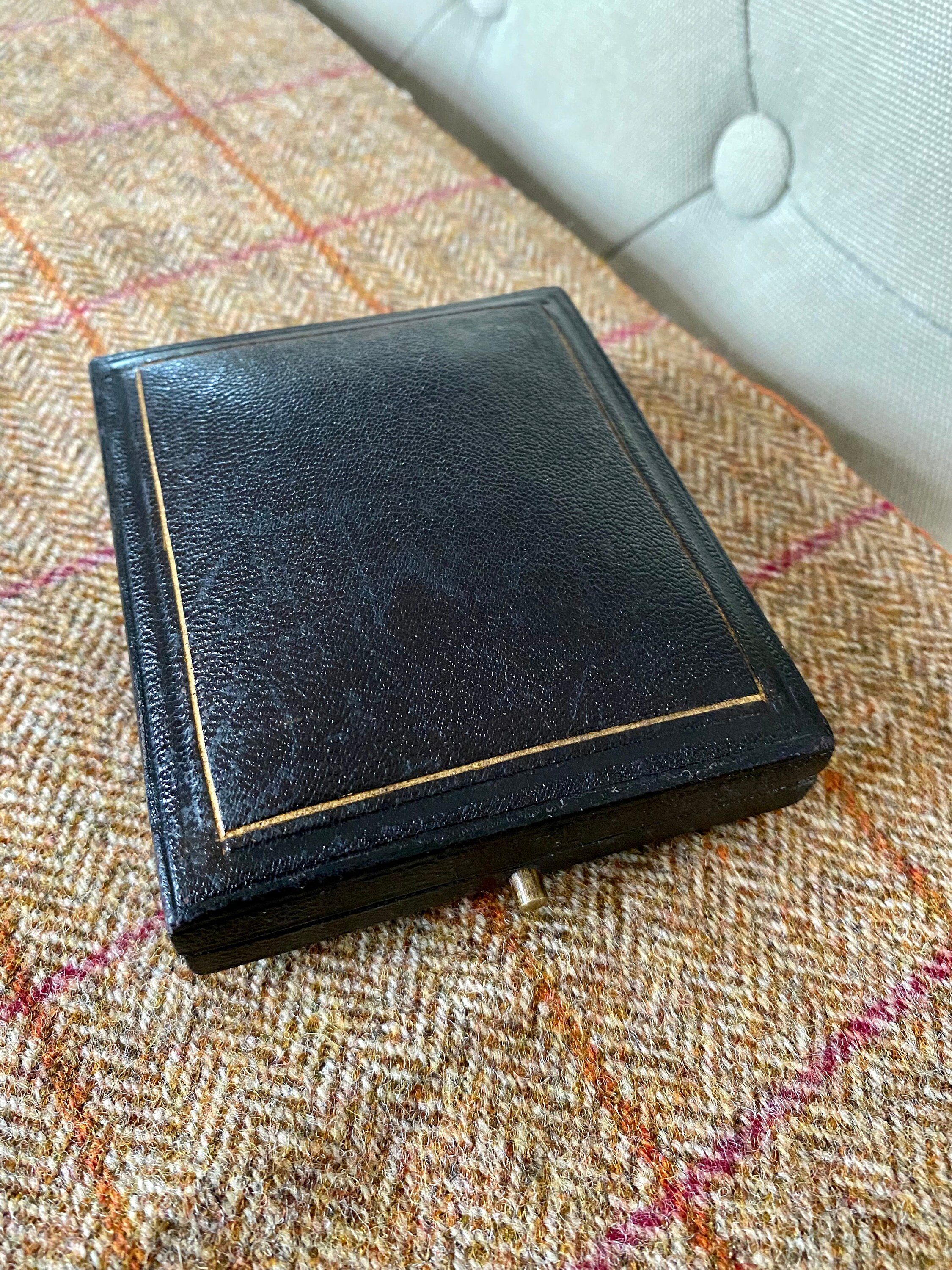 Tooled Leather Vintage Pocket Watch Box. Antique Jewelry Box. Etsy