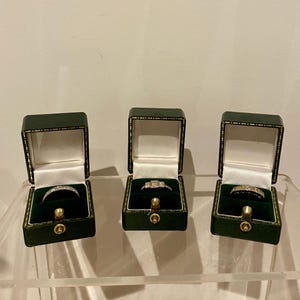 Three Vintage Style Ring Boxes. Antique style jewellery boxes. Jewelry Boxes for ring display