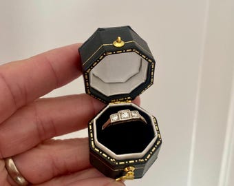 Unusual Vintage Style Ring Box. Victorian Style Jewellery Box to display a Wedding or Engagement Ring
