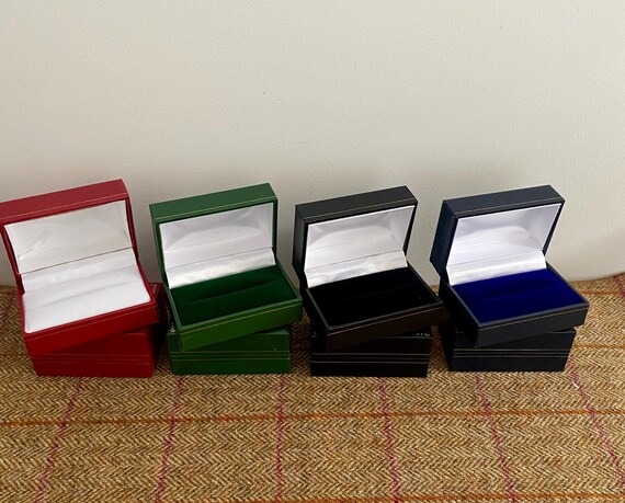 Double Ring box. Wedding Ring Box. Leatherette Cu… - image 2