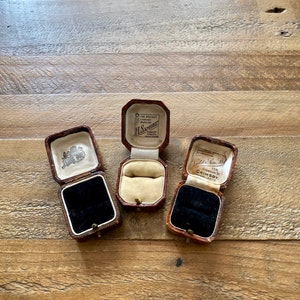 3 X Vintage Ring Boxes. Vintage Jewellery Boxes. Antique