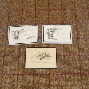 Antique In Memoriam Funeral Cards. Remembrance Cards to Announce the Death of Family Members. Death Mourning Cards