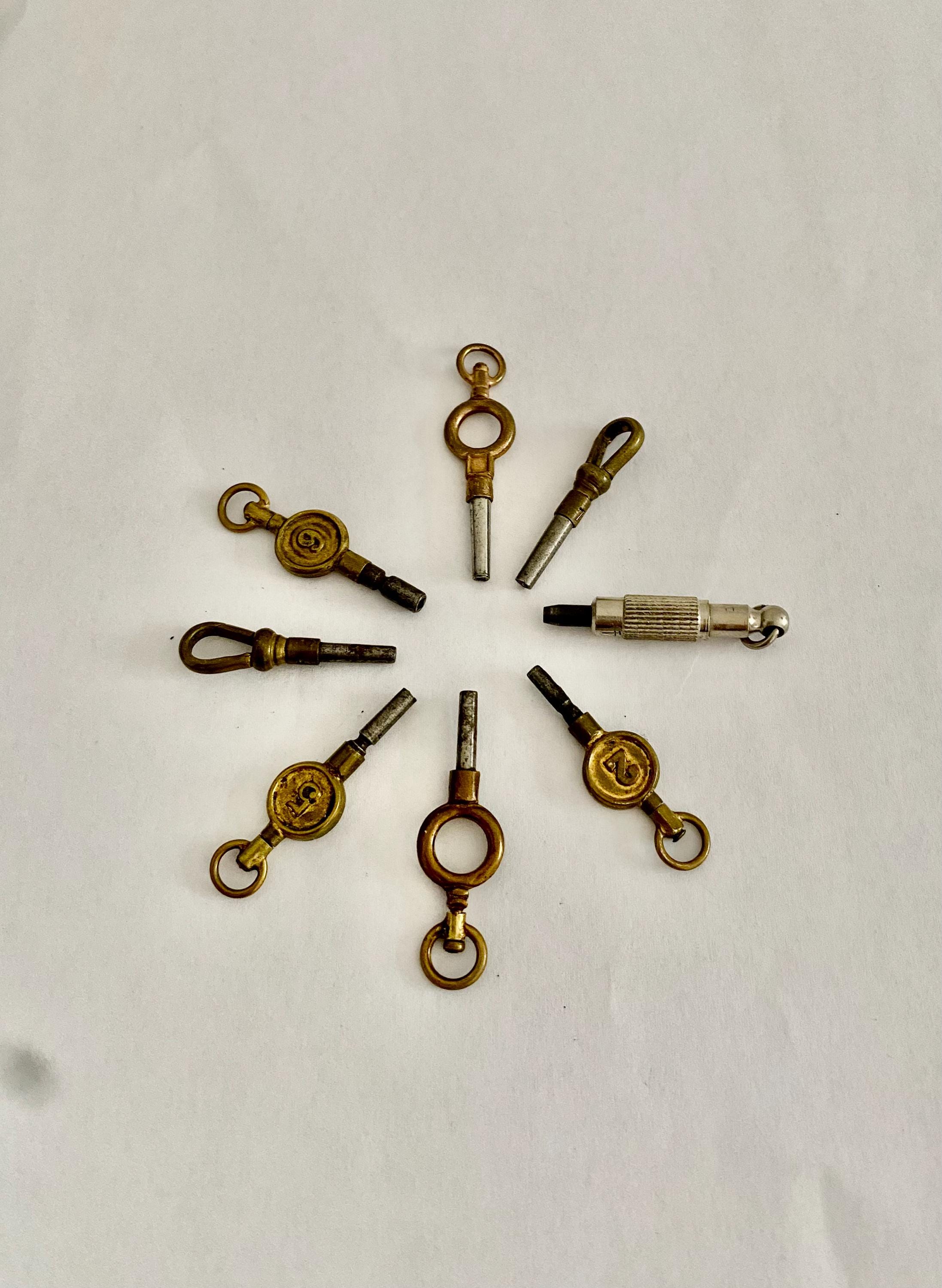 Brass Pocket Watch Winder Gilt And Brass Pocket Watch Key Size C1890