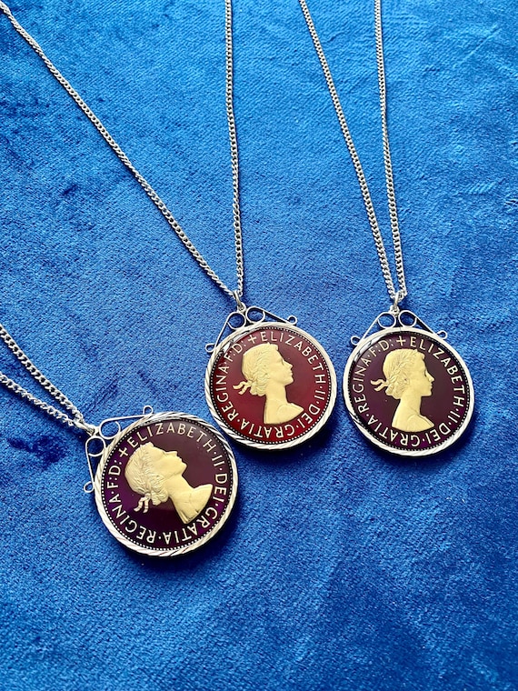 Beautiful Coin Pendant Necklace. 1967 Coin Jewelry. Lucky