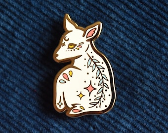 Deer Fawn Enamel Pin - Golden Metal
