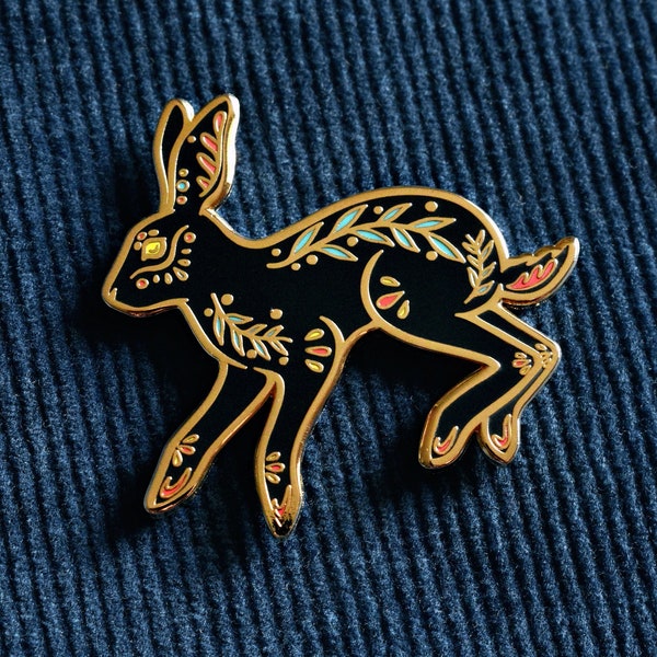 Hare Enamel Pin - Gold plated (Jackrabbit/Rabbit)