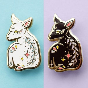 Deer Fawn Enamel Pin - Golden Metal