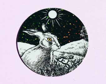 Hare Sticker (Matte/Sparkly)
