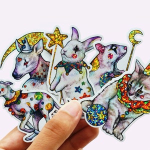 Stickerpakket sprankelende clown dieren #1