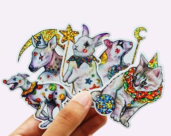 Sparkly Clown Animal Sticker Pack #1