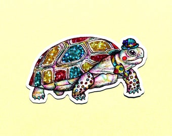 Sparkly Clown Tortoise/Turtle Sticker