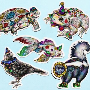 Glitzernde Clown Sticker Set #2