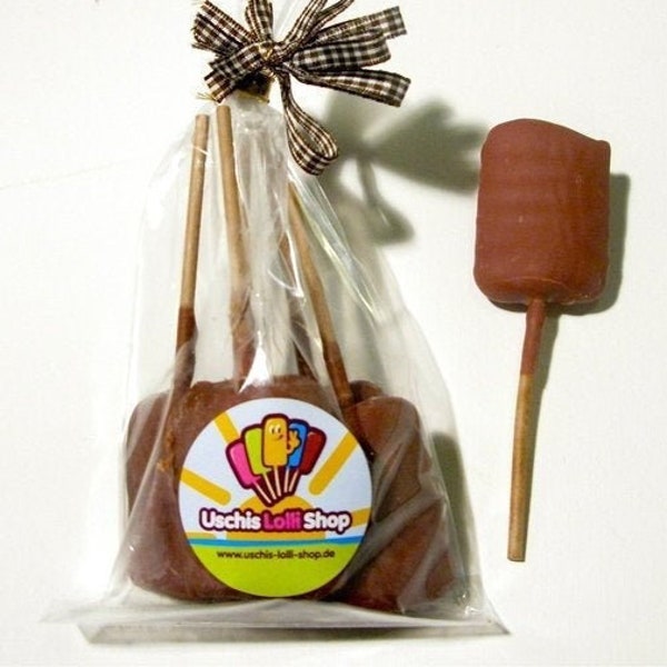Uschis-Lolli-Shop - Salmiak Lollis mit Vollmilch Schokolade - mit echten Salmiakpastillen - Geschenkidee für Eltern - Gastgeschenk Freunde