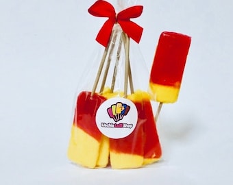Uschis-Lolli-Shop - Kirsch Banane Lollis - handgemacht - Lollis - Süßigkeiten - Geschenk Geburtstag - Gastgeschenk - Bonbons - Lollipop