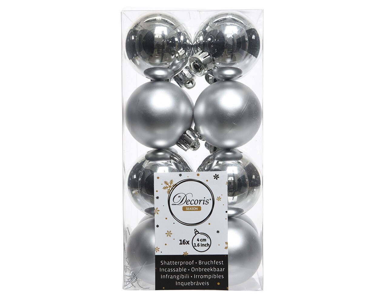 Christmas Balls Plastic 4 Cm Silver 16 Pieces Etsy UK