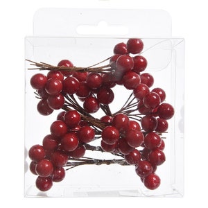 Red rowan berries 10 mm on wire, 64 pieces