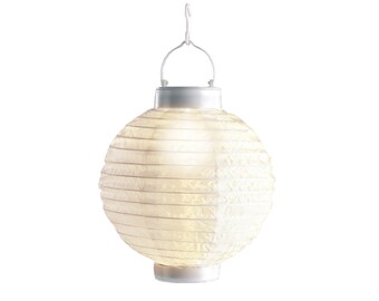 Lanterne solaire d'extérieur LED lanterne nylon lampe de jardin 20 x 23 cm blanc chaud