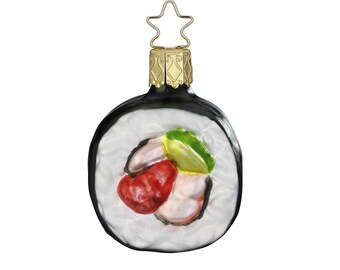 Christbaumschmuck Anhänger Glas Maki Sushi 6cm