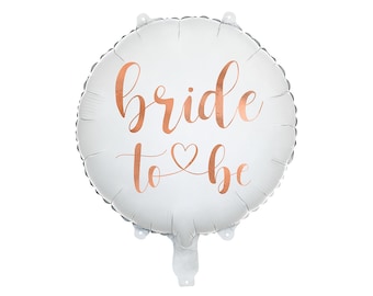Folienballon Bride to be 35cm rund weiß roségold