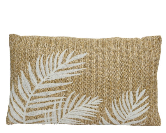 Outdoor Dekokissen Mit Füllung Und Blätter Motiv 30x50cm Natur Beige - Etsy