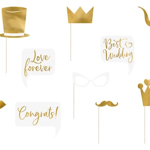 Photo box props for wedding set of 10 gold