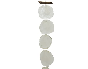 Windspiel Capiz Muscheln Girlande 8x180cm Perlmutt Weiß