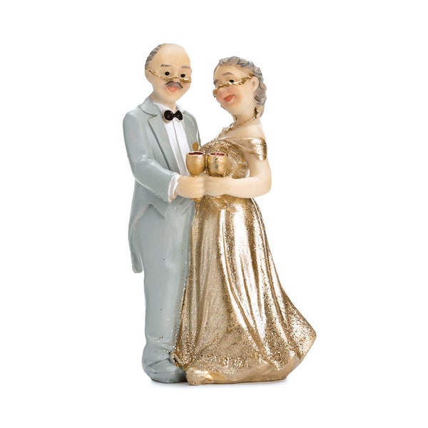 Tortenfigur Goldene Hochzeit / Brautpaar, 12cm