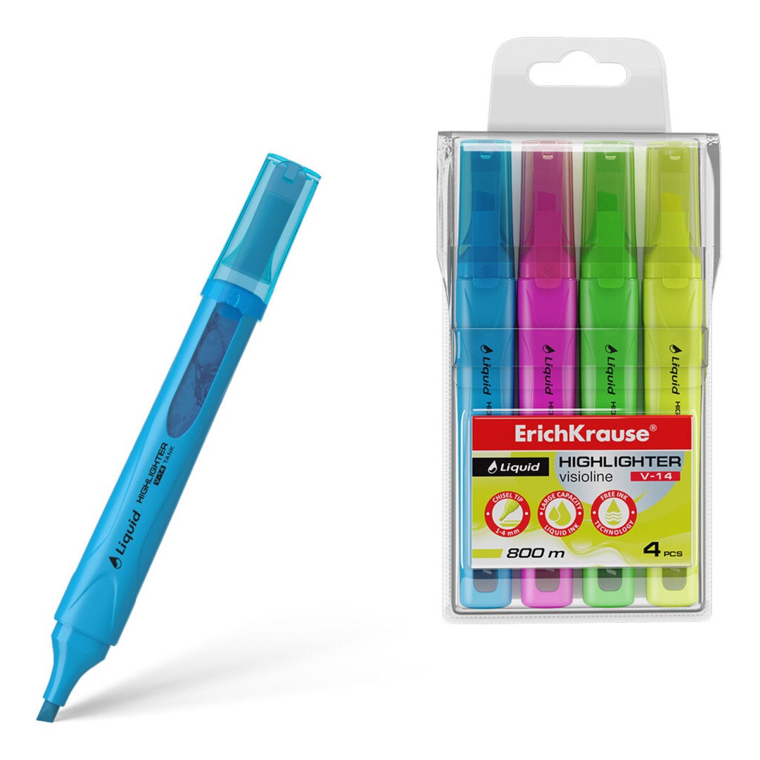 4pcs/set Fluorescent Highlighter Pen, Neon Colors, Highlight