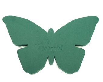 Nass Steckschaum Schmetterling 50x20x6cm auf Hartschaumunterlage Grün